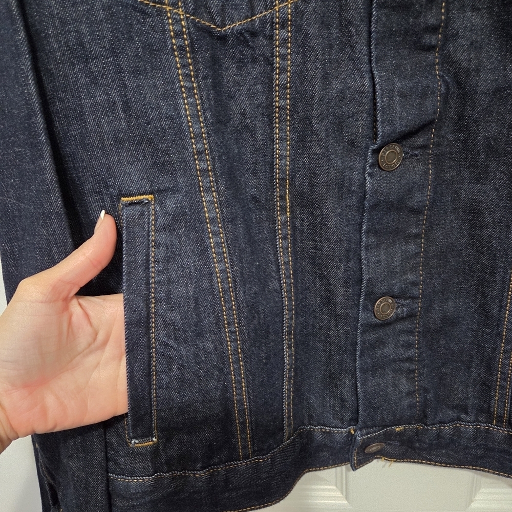 Gap Denim Icon Mens Dark Indigo Wash 100% Cotton Jacket Size Medium Casual - Picture 7 of 14
